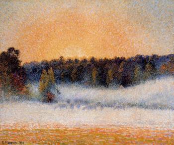 Camille Pissarro : Setting Sun and Fog, Eragny